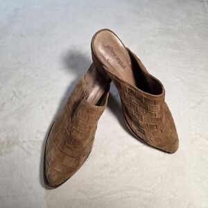 Jeffrey Campbell Tan Woven Suede Leather Mules